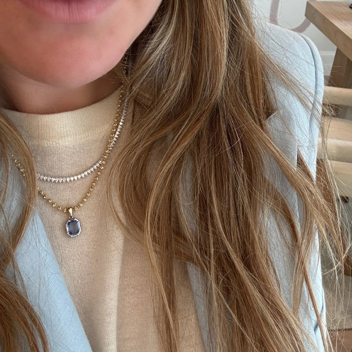 Small Diamond Pear Tennis Necklace