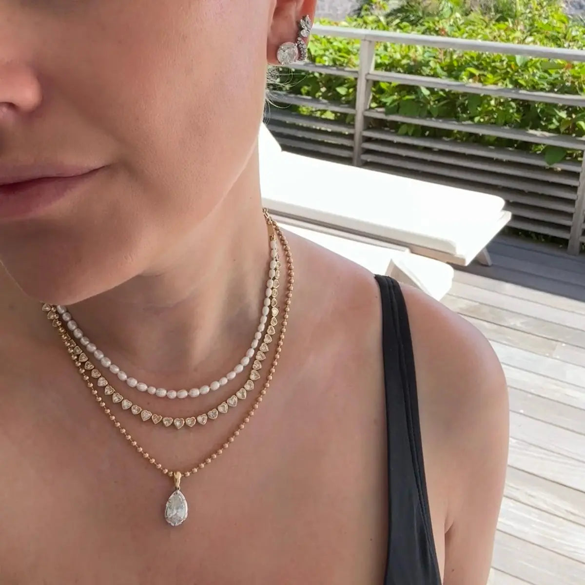 Bezel Set Heart Diamond Necklace