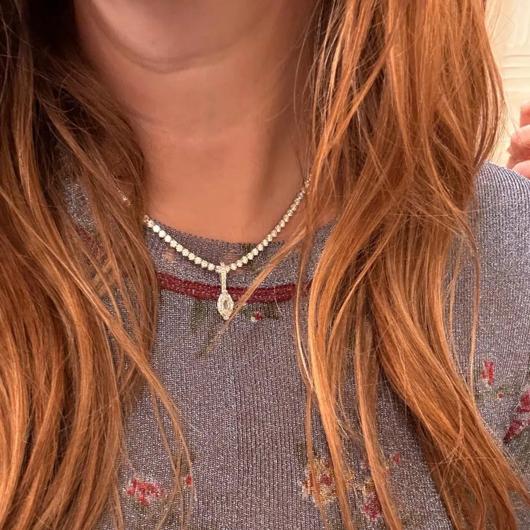 3 Prong Diamond Tennis Necklace