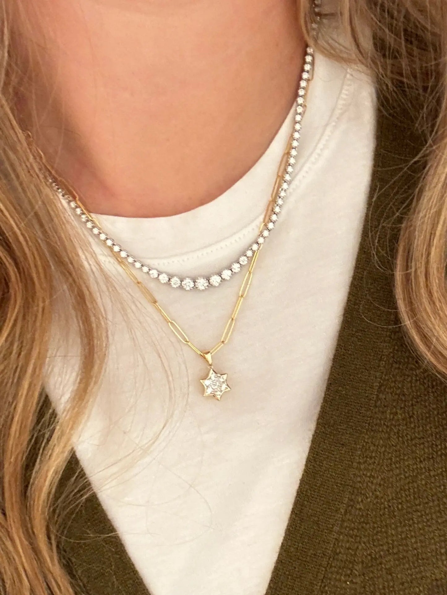 Star of David in Bezel Pendant