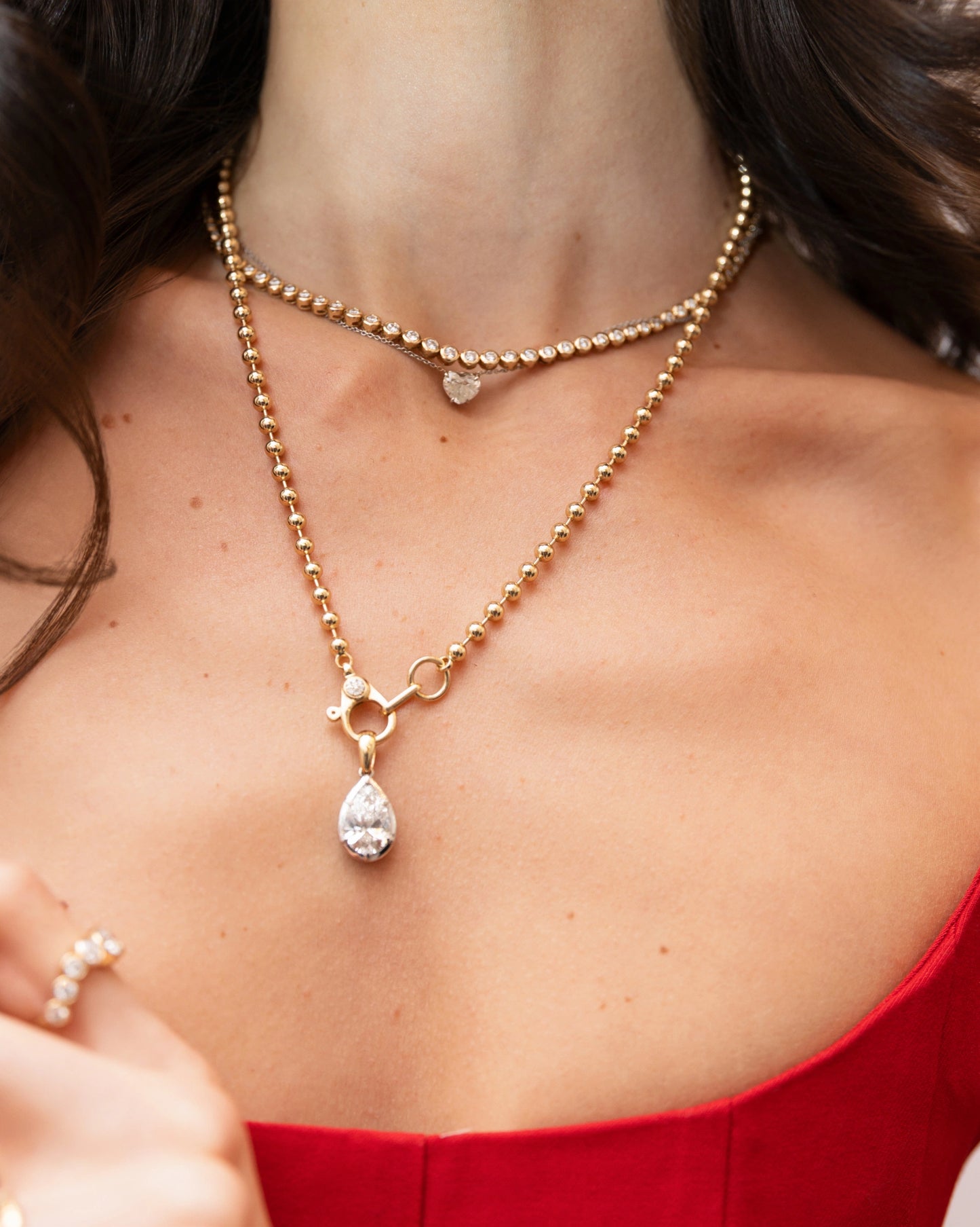 Bead Chain with a Diamond Clasp