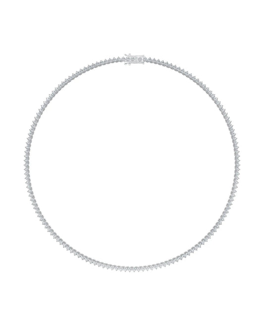 3 Prong Diamond Tennis Necklace