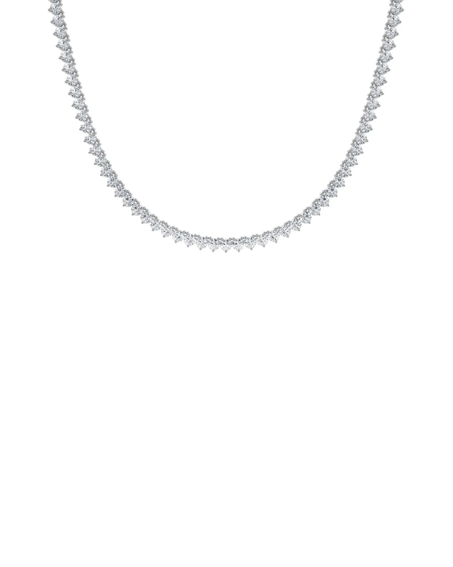3 Prong Diamond Tennis Necklace