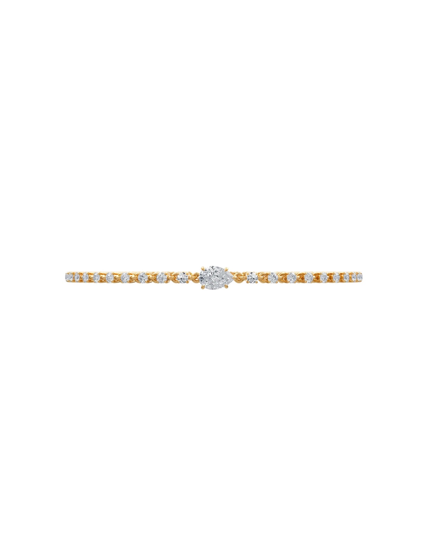 Stefanie | Diamond Chain Bracelet with Pear Solitaire