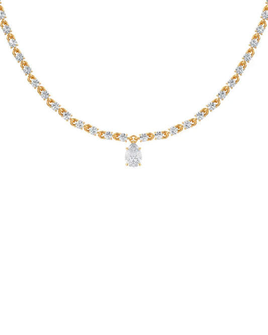 Zoe | Diamond Chain with Drop Down Pendant