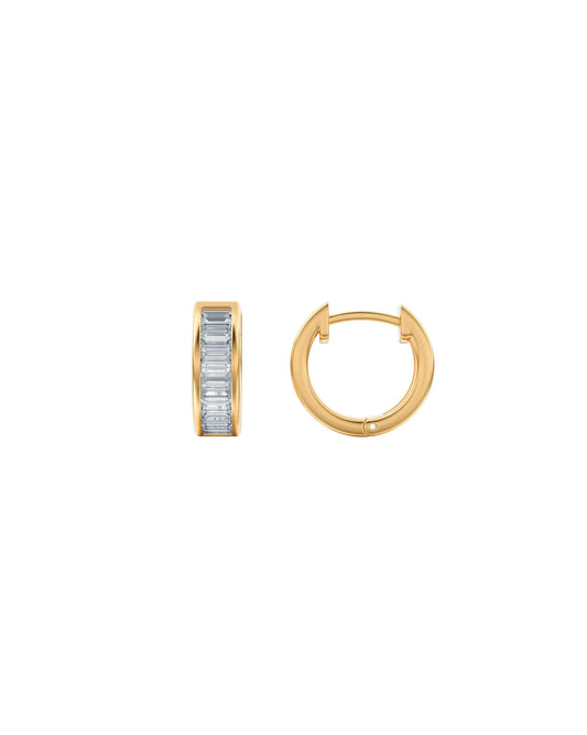 Ava | Baguette Channel Set Hoops
